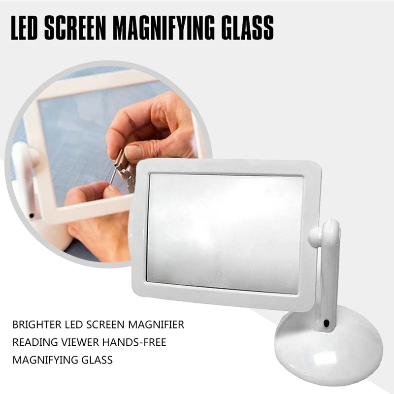 

Hot Brighter LED Screen Magnifier Reading Viewer Hands-Free Magnifying Glass