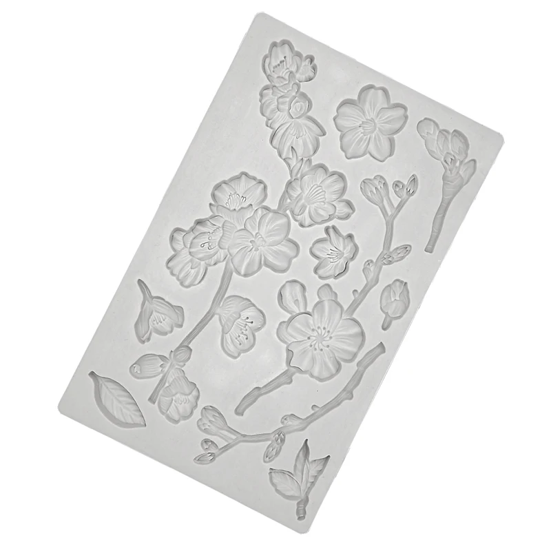 Cherry Blossoms Silicone Mold for Fondant Cake Decor Cupcakes Sugarcraft Cookies Candies Cards and Clay Bakeware Tools | Дом и сад