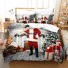 Рождественский Комплект постельного белья с 3D рисунком, Королевский Комплект постельного белья с пододеяльником, Комплект постельного белья, постельное белье из хлопка, королевский комплект постельного белья, Комплект постельного белья