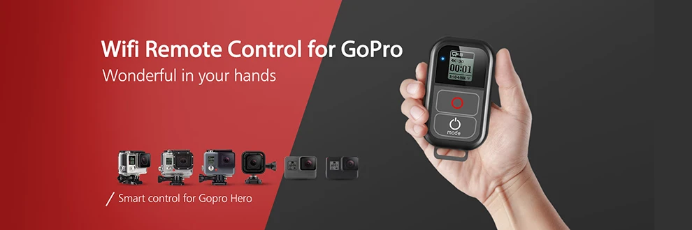 Съемка для GoPro 8 7 WiFi Пульт дистанционного управления крепление для GoPro Hero 8 7 6 5 черный водонепроницаемый пульт дистанционного управления для Go Pro Hero 7 6 5 Аксессуары