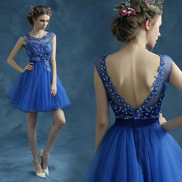 

2015 women sexy homecoming dresses blue scoop backless empire chiffon short homecoming dress plus size,3266,ty,hd