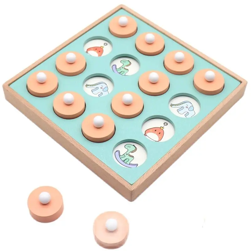 

Children's early education educational toys wooden memory chess numbers and letters animal memory