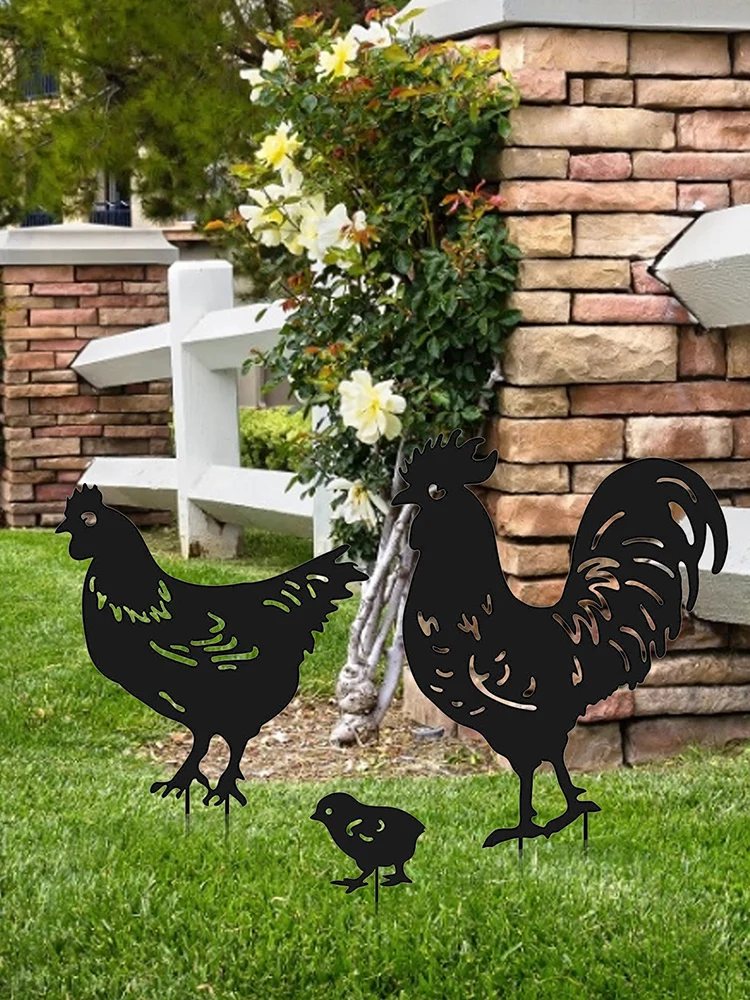 Металлическая садовая фигурка скульптура для курицы газона предметы мебели дома