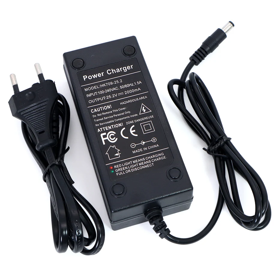 

10PCS Liitokala 25.2V 2A 6series 18650 4.2V*6S lithium battery charger 25.2V Constant current charger 2A current DC 5.5*2.1MM