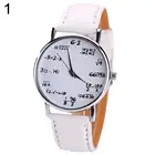 Лидер продаж женские мужские модные кварцевые наручные часы с математическими формулами и циферблатом из искусственной кожи