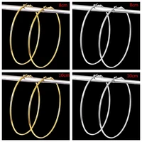 2020 trendy large hoop earrings big smooth circle earrings basketball brincos celebrity brand loop earrings for women jewelry