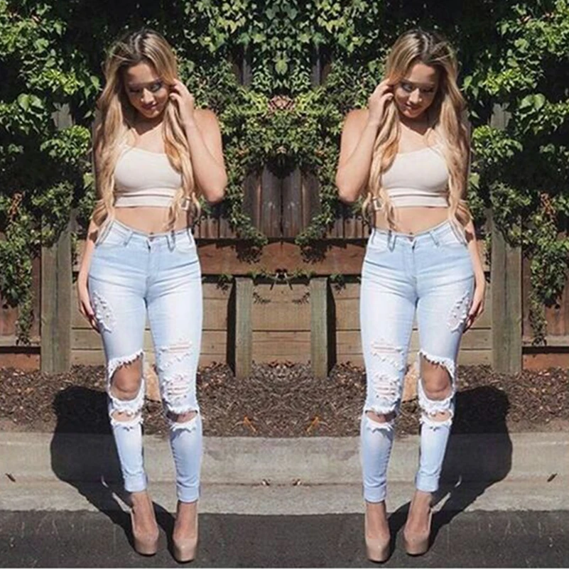 Повседневные джинсы средней длины стильные летние женские длинные штаны 2019