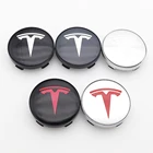 4 шт. 56 мм или 60 мм логотип Tesla для автомобиля, Центральная крышка колеса, обод, бейдж, Чехлы, наклейка, стикер, стильные автомобильные аксессуары