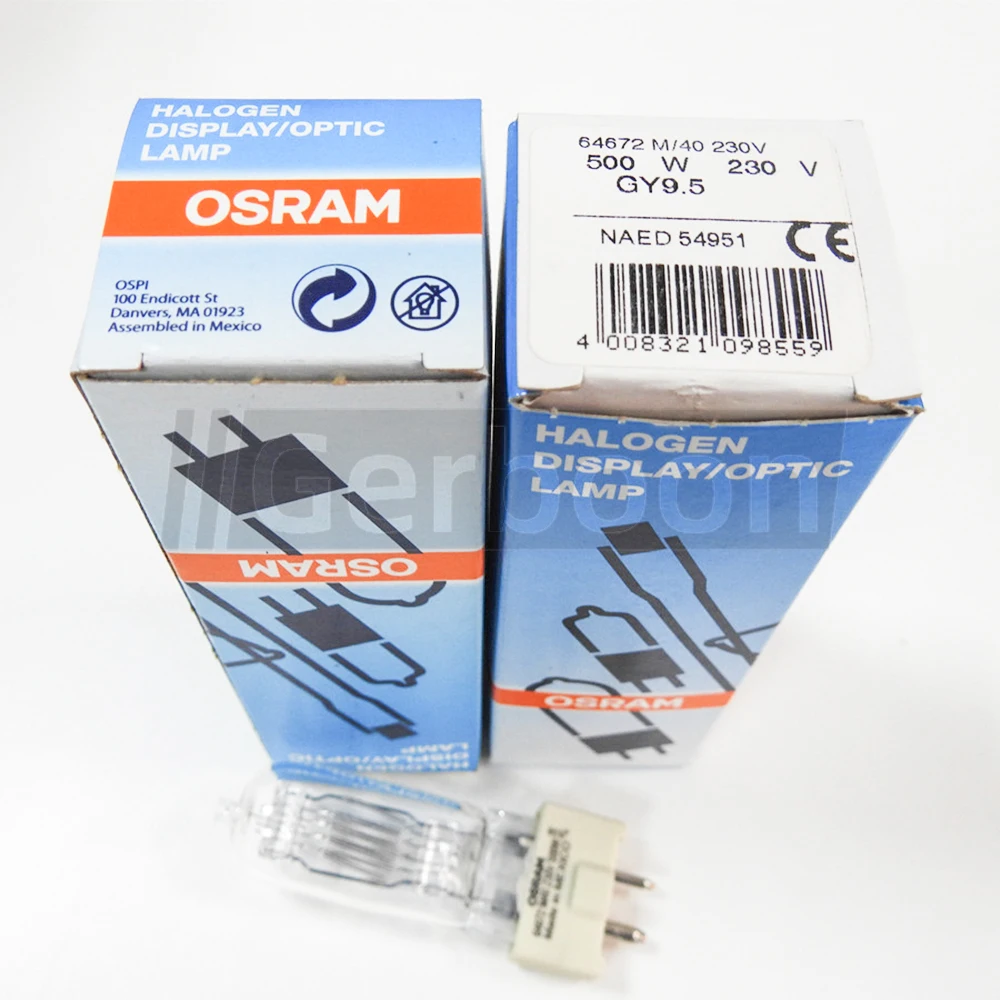 64672 M/40 230V 500W GY9.5 NAED 54951 Halogen Display/Optic Lamp Advertising Stage Photography