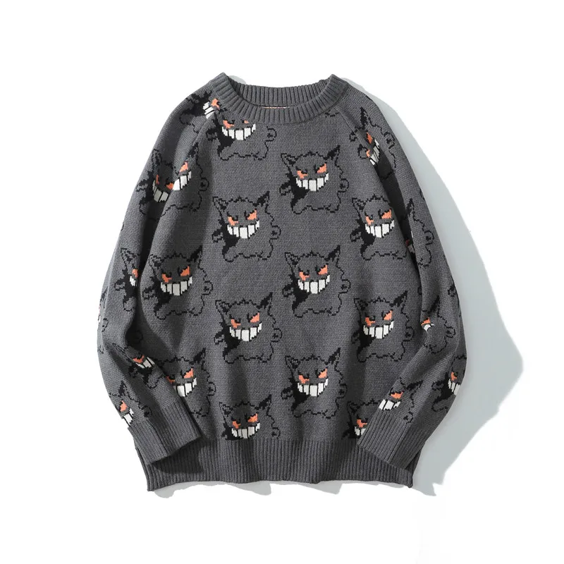 

O-neck Oversize Hop Couple Anime Hip Sweater Casual Pullover Fashion Men Clothing Men Spandex Sweaters Male Harajuku Streetwear