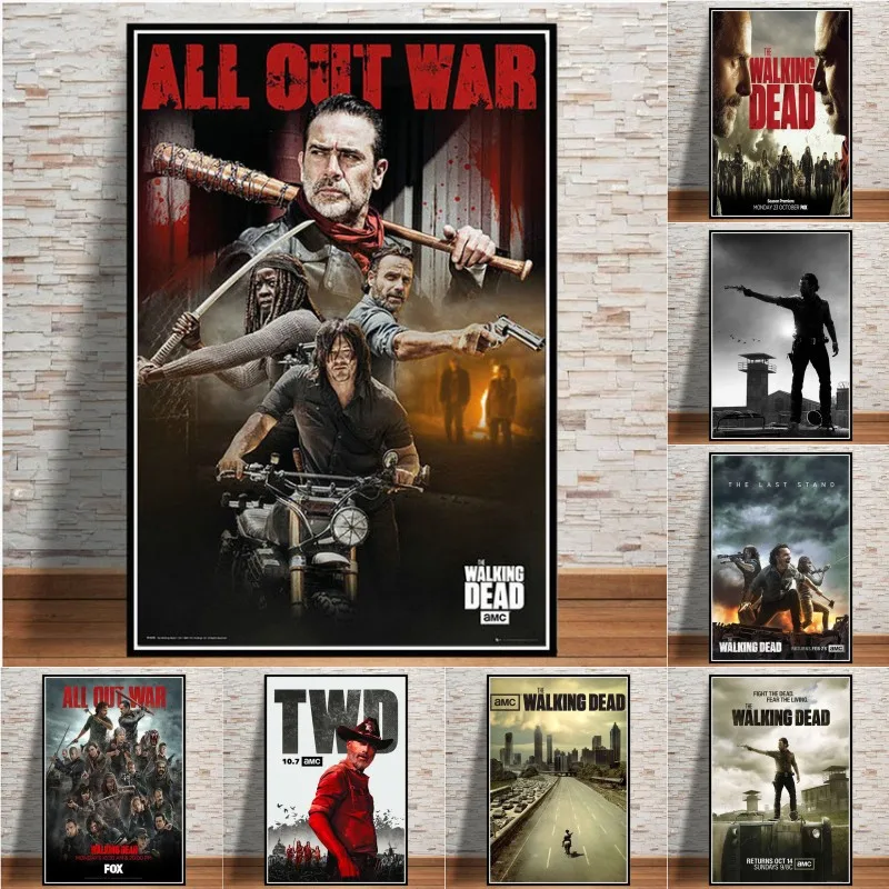 

"The Walking Dead" Hot Season 7 8 TV Series Canvas Painting Posters and Prints Abstract Decoration Home Decoration