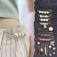 anti light brooch korean version waist changed small pin trouser closed waist artifact brooches scarf button pearl fixed strap