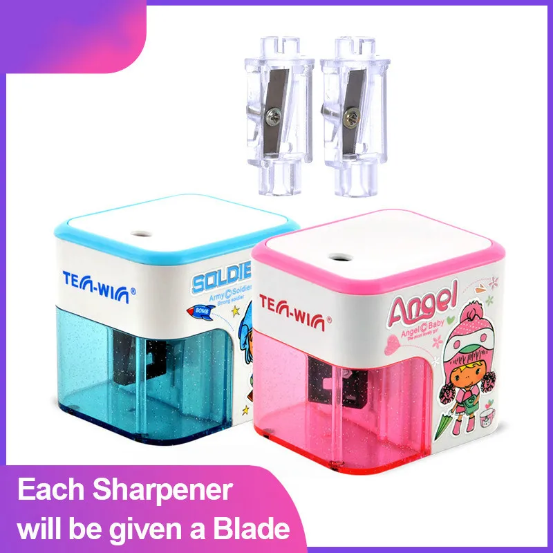 Tenwin точилка для карандашей 2 цвета Электрический милый Клинок с контейнерным
