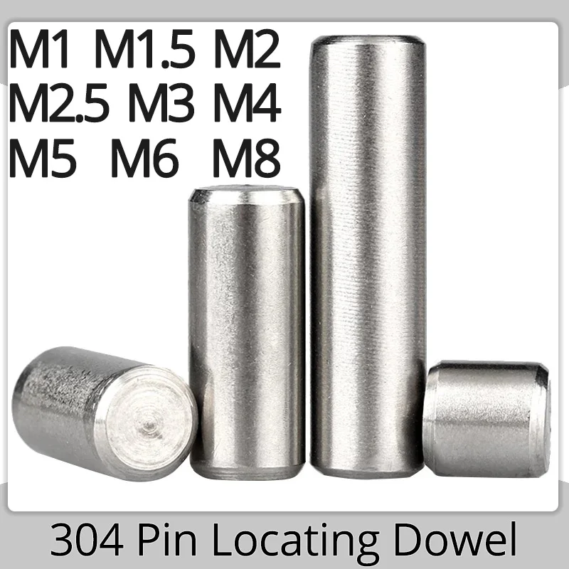

M1 M1.5 M2 M2.5 M3 M4 M5 M6 M8 304 Stainless Steel Cylindrical Pin Shelf Support Locating Metal Dowel 4- 5mm 28mm 40mm 45mm 50mm