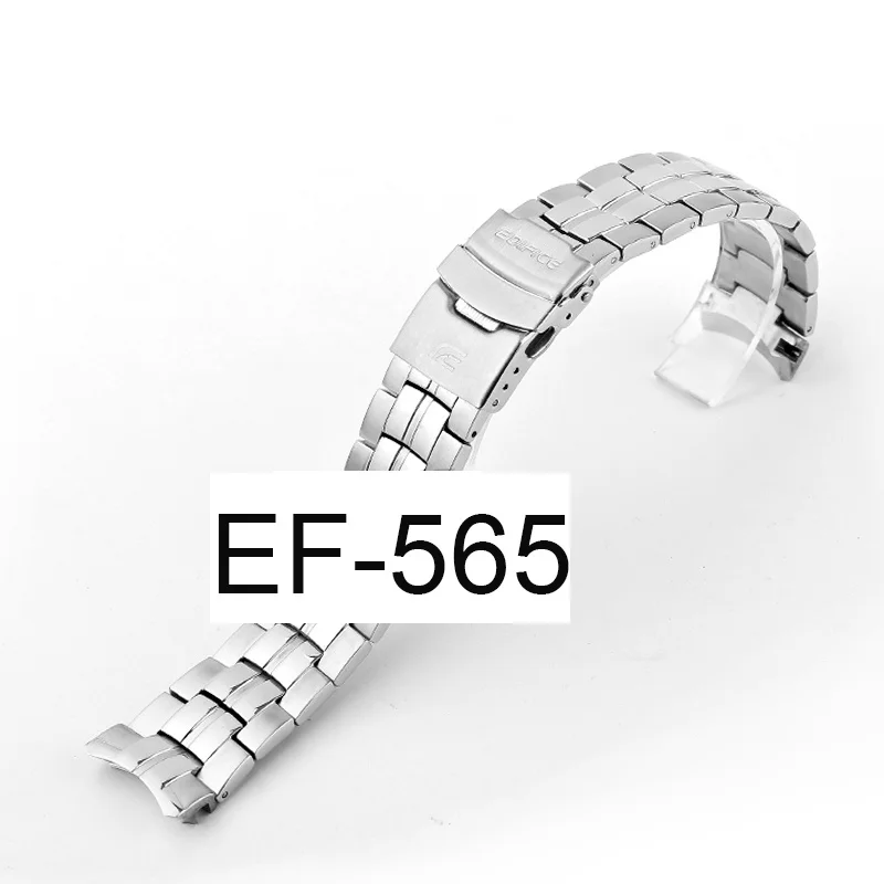 

High Grade Stainless Steel Strap Watchbands For Casio EDIFICE EF-565 EF565 SmartWatch Silver Metal Replacement Wristband Strap