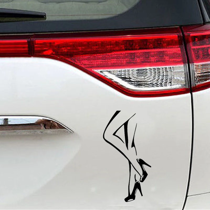 

8.1cm*15.3cm Girl Legs Beauty Temptation High Heels Beauty Temptation Body Car Decals Fashion Car Styling Car Sticker