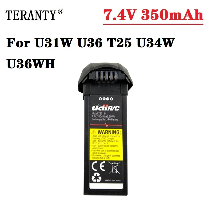 

Аккумулятор Lipo 7,4 В 350 мАч для радиоуправляемого дрона U31W U36 T25, запчасти для радиоуправляемого квадрокоптера, вертолета, U34W U36WH, Сменный аккум...