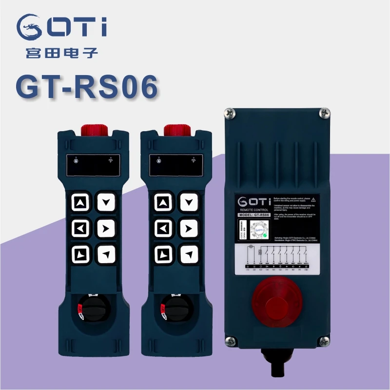 

GT-RS06 (2TX+1RX) Industrial Radio Wireless Crane Hoist Remote Control Switch 6 Channel Replace UTING F21-E1B F21-E1 TELEcontrol