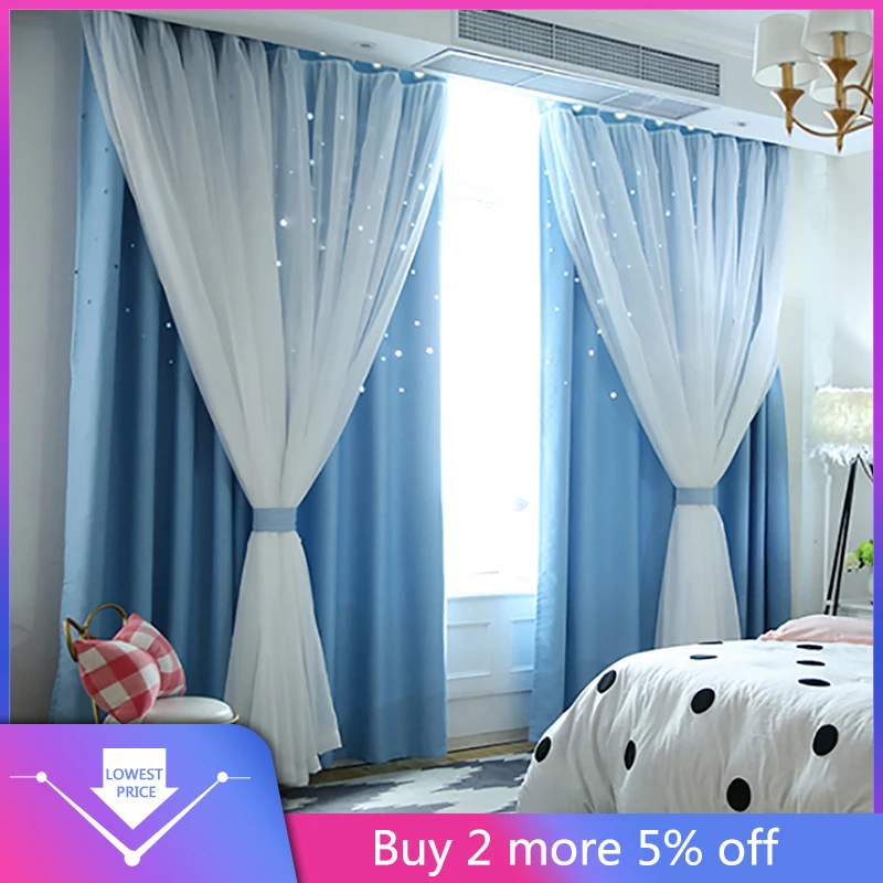 2019 звездное небо Прозрачный современный штора тюль для обработки окон Тюль с