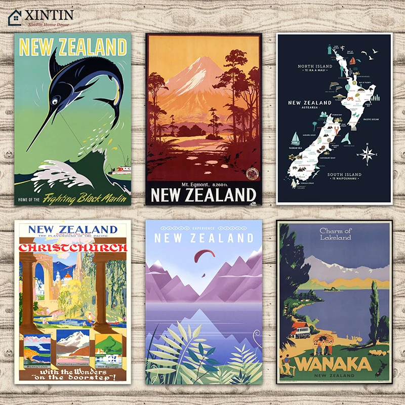 Новая Зеландия NZ Escape to Paradise Wanaka Lake Travel классические настенные наклейки на холсте