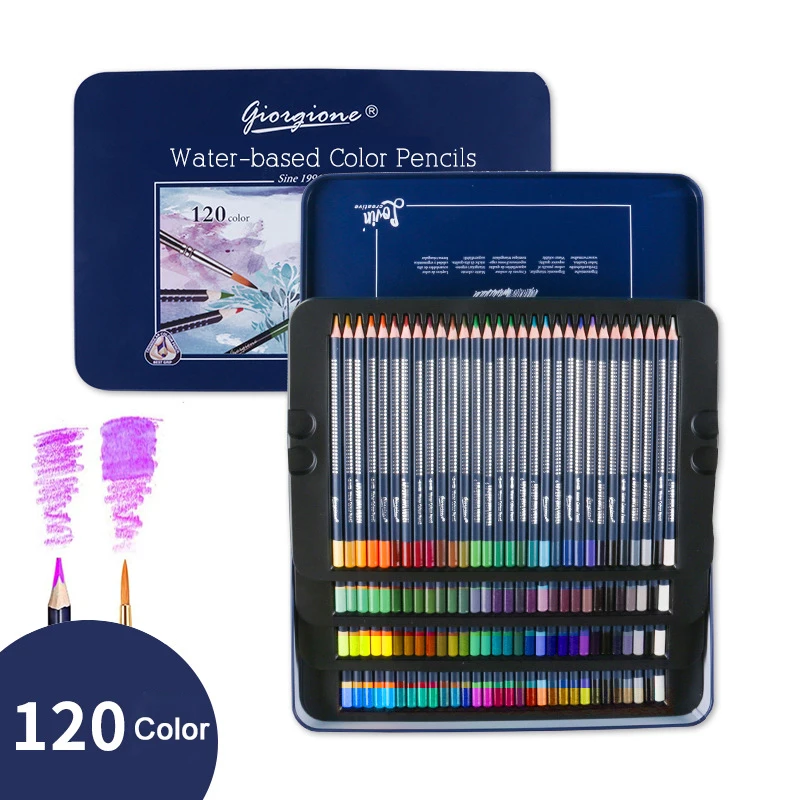 Профессиональные цветные карандаши на водной основе для рисования 12 24 36 48 72 120