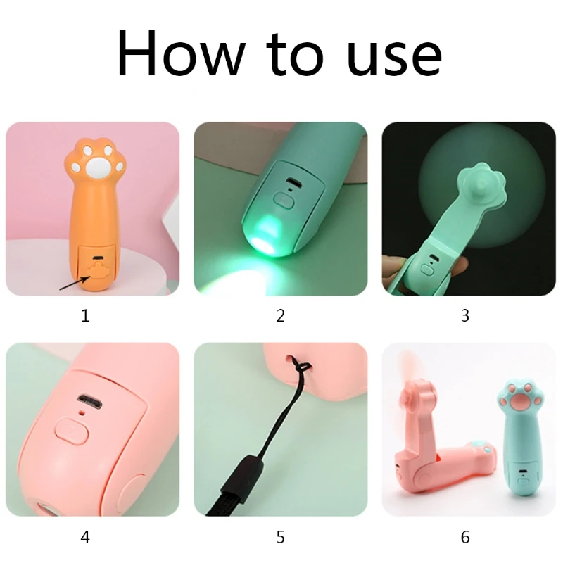 

X37C Portable Cat Paw Shaped Handheld Mini Air Cooler Fan USB Rechargeable Small Personal Cooling Tools for Home Office