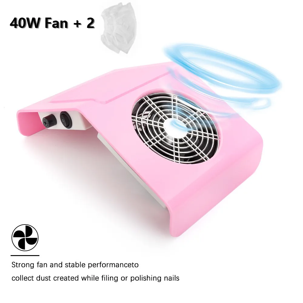 

40 Вт Мощный коллектор для всасывания пыли с ногтей пылесос маникюрный салон Инструменты для маникюра оборудование для дизайна ногтей с 2 ме...