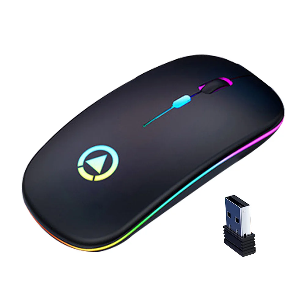 

2021New Wireless Gaming Mouse Bluetooth 5.0 LED Backlit Rechargeable Optical Mouse Usb RGB Receiver Cordless Mice for Pc Laptop