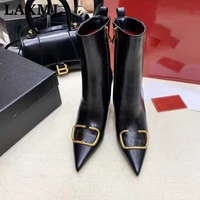 laxml 2021 new fashion ladies high heeled boots thinner stiletto sexy short boots light luxury brand hot selling womens shoes