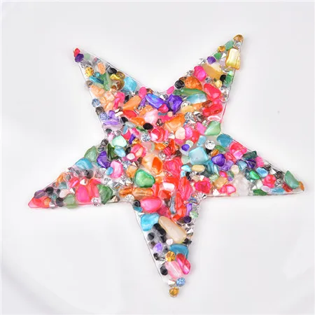 colorful 8.5cm width 10 шт./лот, 8 см, стразы в форме звезды, аппликация, исправление камней и кристаллов, железо на одежду, украшение, смола, аксессуары для DIY - Цвет: colorful 8.5cm width