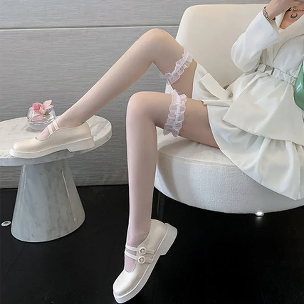 

Women's Sexy Stockings Transparent Calf Socks White Socks Summer Thin Fashion Long Tube Bottoming Stockings