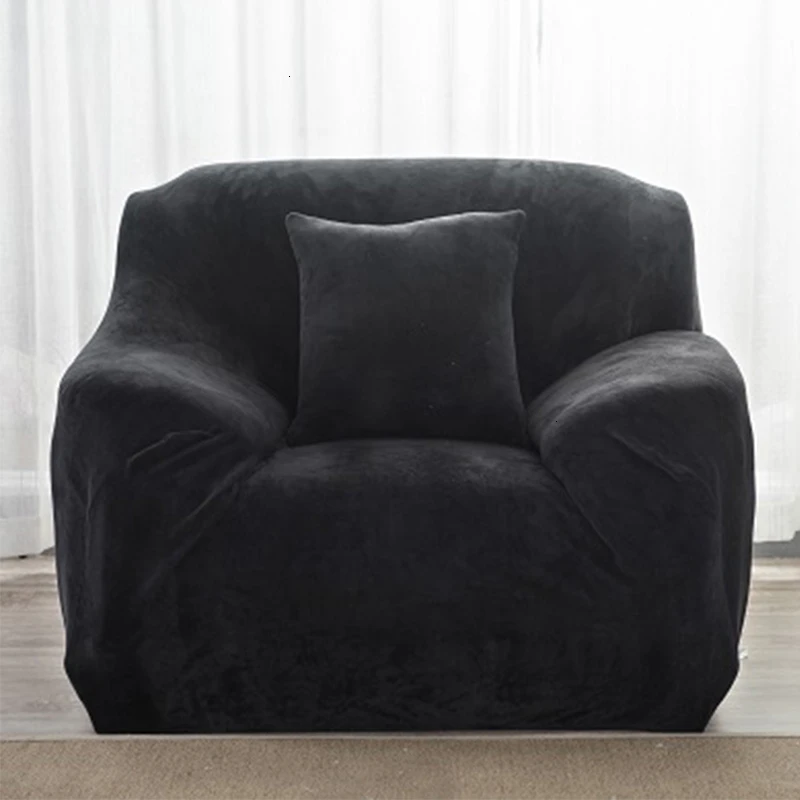 Model 2 Black Зимние супер мягкие плюшевые чехлы для диванов однотонные Цвет утепленные стрейч все включено чехол для дивана, чехол для дивана, для возраста от 1/2/3/4 сиденья - Цвет: Model 2 Black