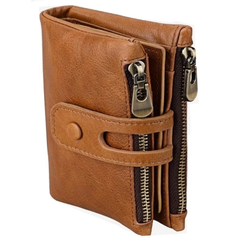 Короткий кошелек для мужчин и женщин бумажник из натуральной кожи клатч с