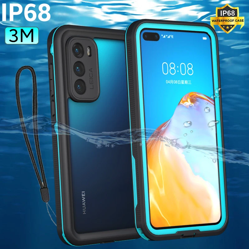 Для Huawei P40 P30 P20 Pro Mate 30 20 Чехол 3 м IP68 водонепроницаемый ударопрочный чехол для