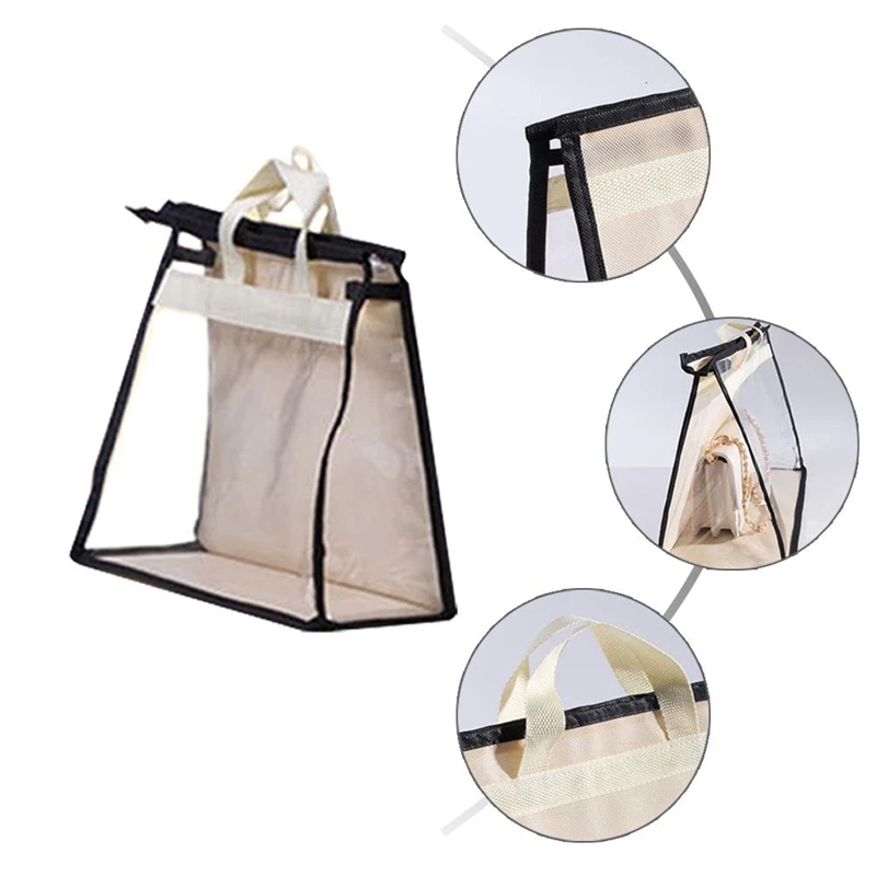 Breathable Clear Women Purse Handbag Dust Cover Craft Storage Bag with Zipper for Moisture Proof Protector Travel Organizer | Дом и сад
