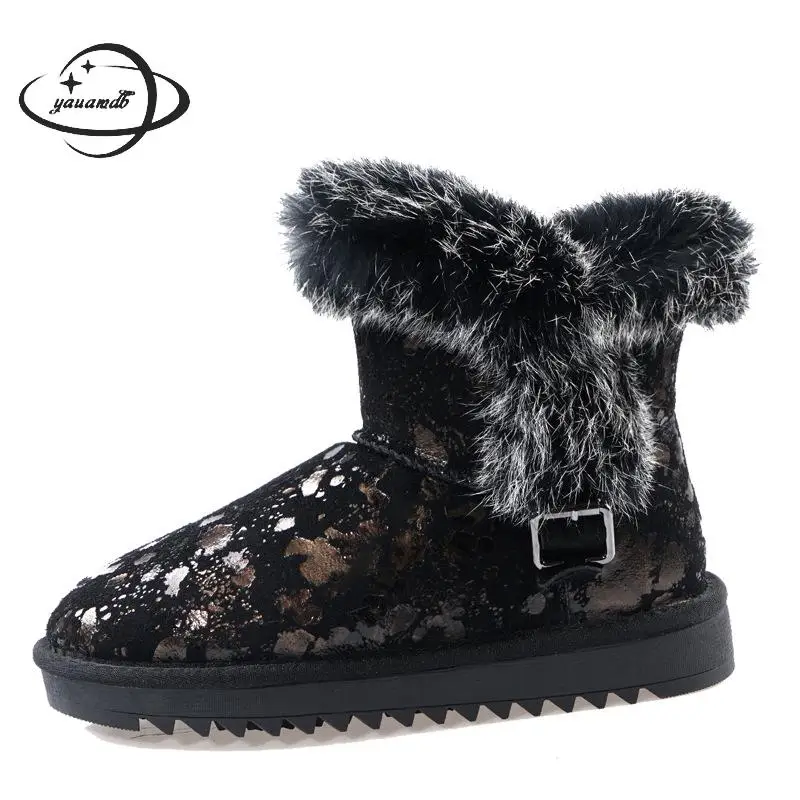 Женские ботинки зимние женские ботильоны на плоской подошве с коротким плюшем и