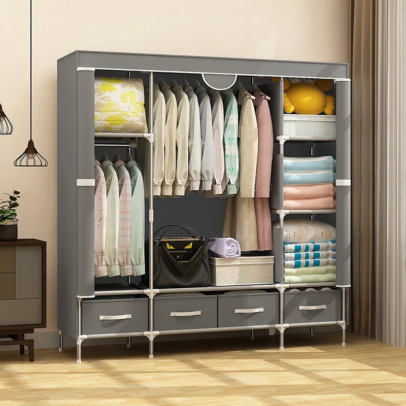 Нетканая ткань шкаф Портативный прочный одежды хранение органайзер полка с