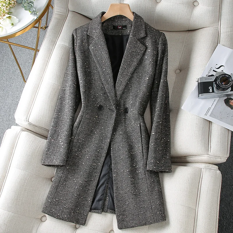 

Korean autumn sports jacket women's oversized clothing Plaid sports jacket office women's jacket spring oversized clothing