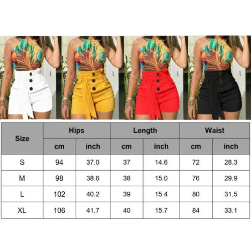 

High Waist Short Shorts for Women Ladies Button with Belt Casual Hot Shorts Womens Fashion Clothing