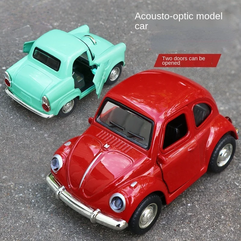

Alloy Mini Q Car Model Children's Acousto-optic Openable Car Model Simulation Classic Car Toy Diecast 1/32 Car Kids Toys Boys
