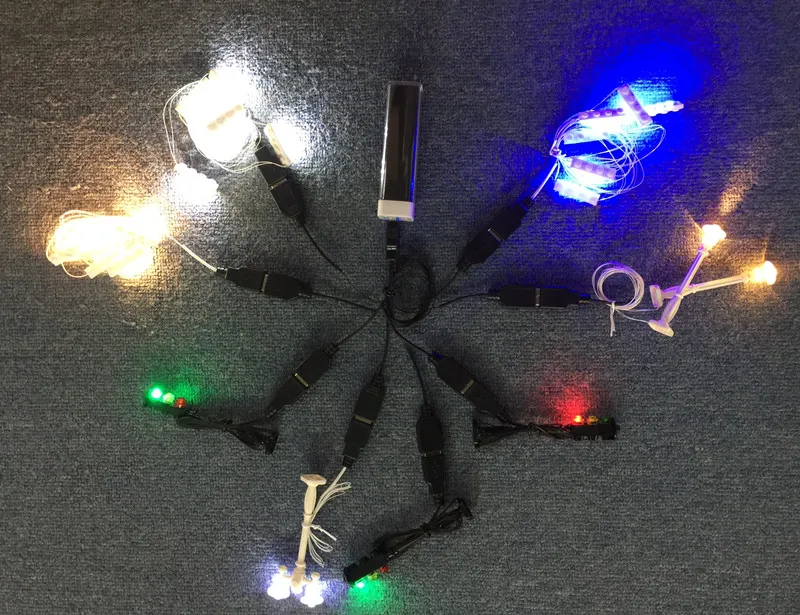 Комплект со светодиодной подсветкой USB Кабель адаптер 1 штекер 8/4 шт.|Блочные