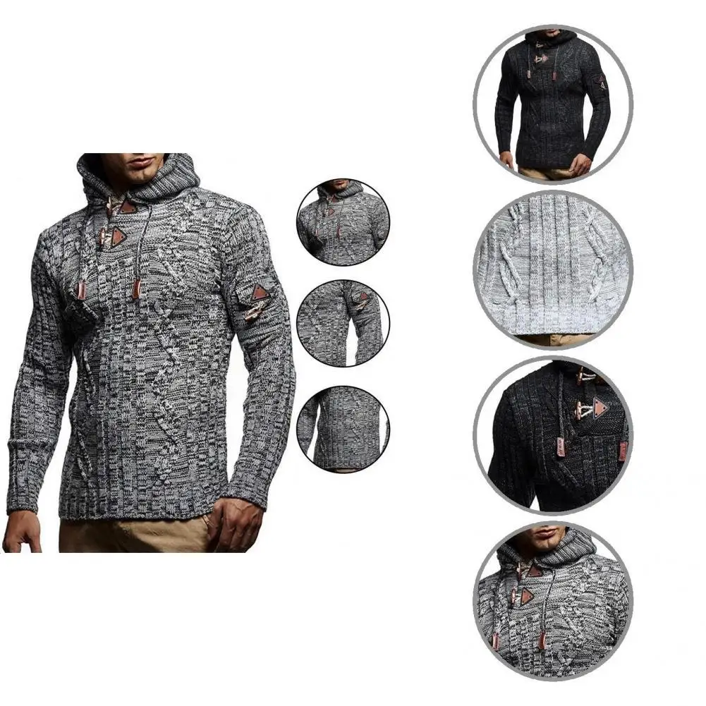 

Sweater Jumper Durable Anti-Pilling Hooded Wear Resistant Sweater Jumper for Home Winter Sweater Men Knitwear