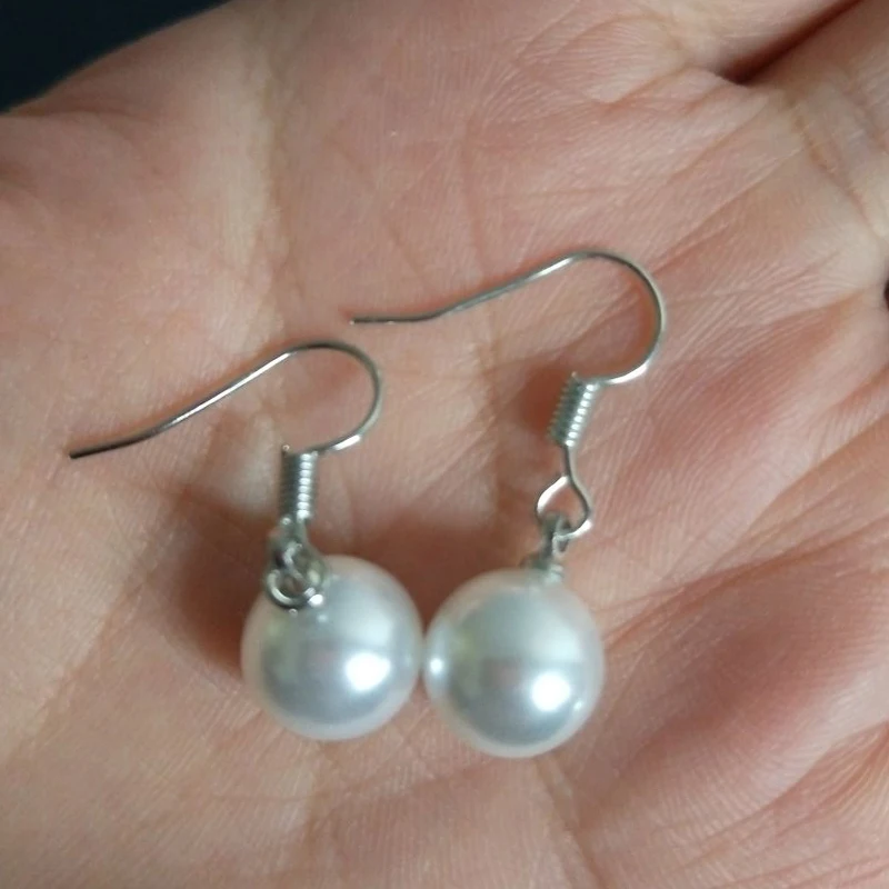 2020 Модные Простые жемчужные серьги висячие из нержавеющей стали белые ювелирные