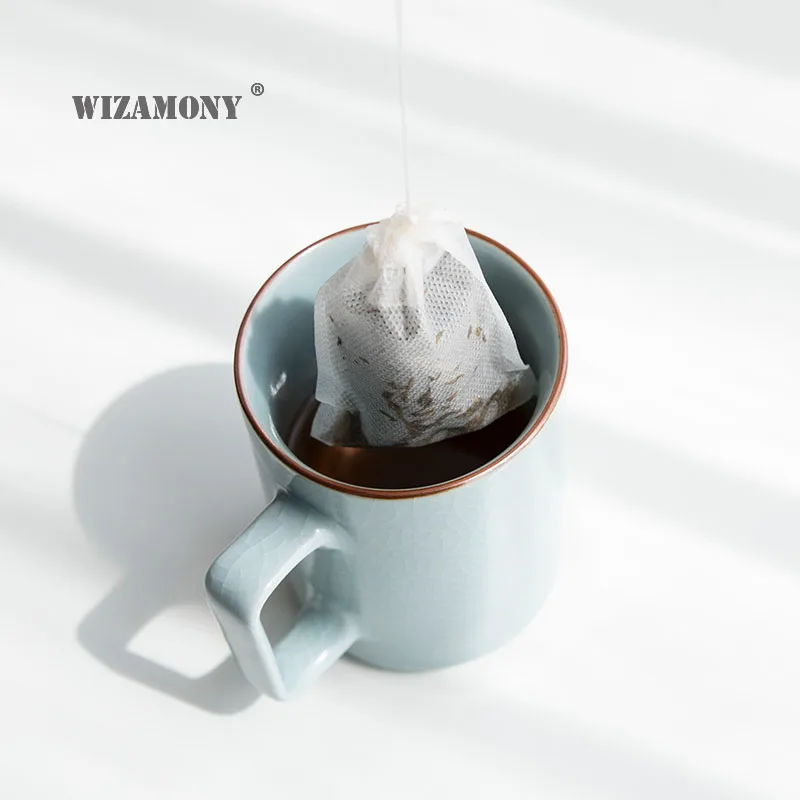 100 шт./лот 7*9 см WIZAMONY пустые ароматизированные одноразовые пакетики для чая цветов