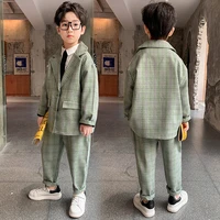 spring autumn boys single breasted suit children fashion blazerpants 2pcs outfit kids party host birthday clothes costume 5 7 y