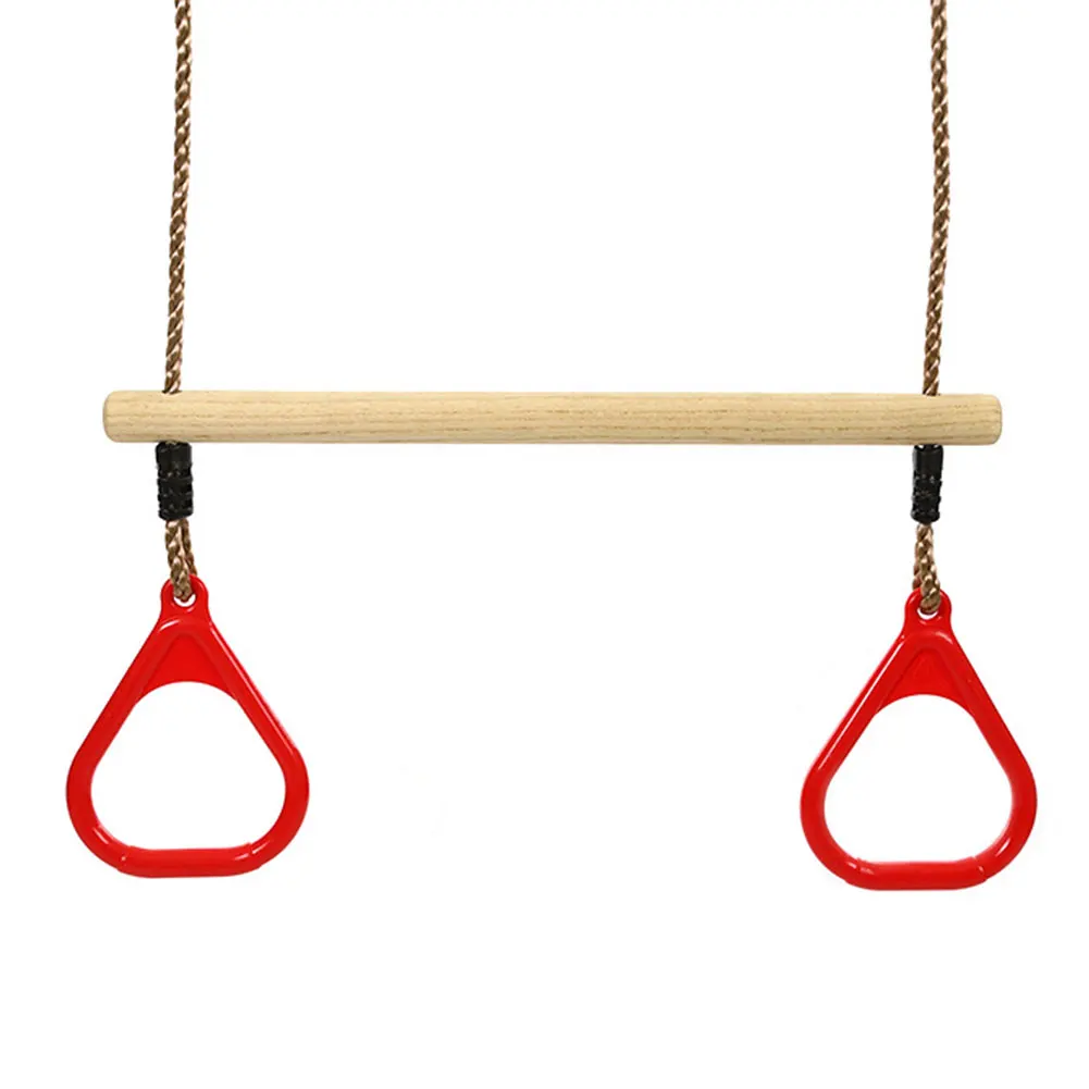 

Children Wooden Trapeze With Plastic Multifunction Gymnastic For Outdoor Fitness Kids Kinds' Exercise Fitness Rings household