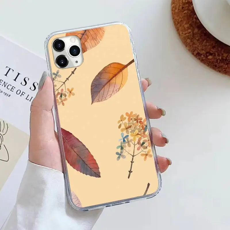 

Pumpkin Autumn leaf pattern Flowers Phone Case For iphone 12 5 5s 5c se 6 6s 7 8 plus x xs xr 11 pro max mini