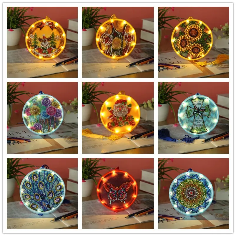 Светодиодная декорация пейзаж сделай сам полное сверление алмазная живопись