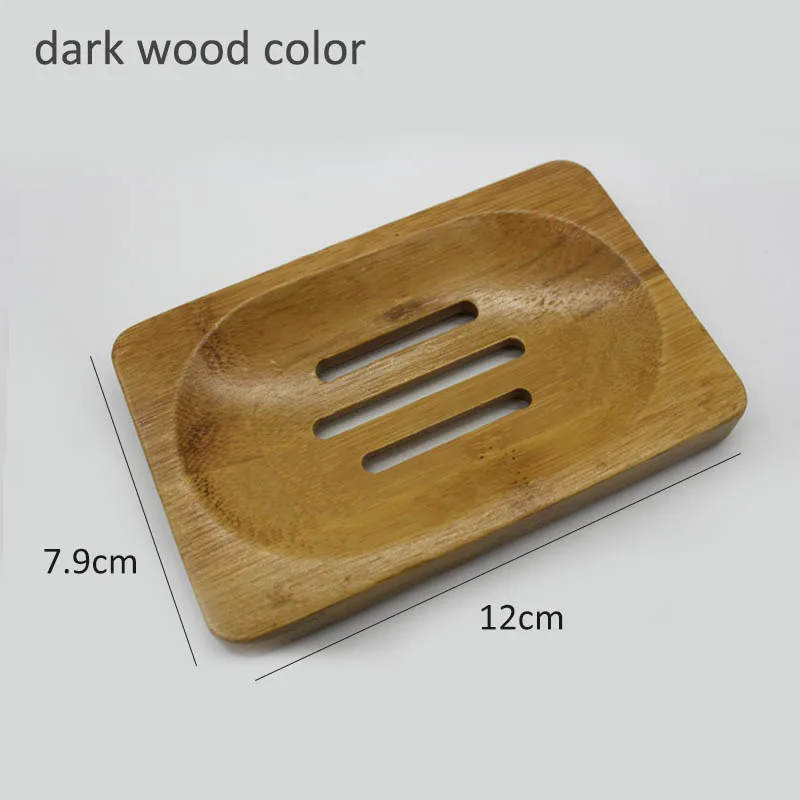 dark wood color Устойчивая к плесени мыльница для ванной комнаты, контейнер для мыла, лоток из натурального дерева, портативный держатель для слива, мыльница - Цвет: dark wood color