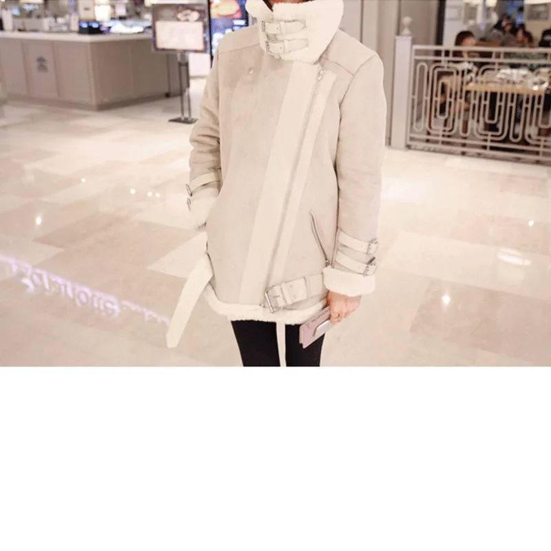 Зимняя короткая замшевая кожаная женская куртка большого размера Женская